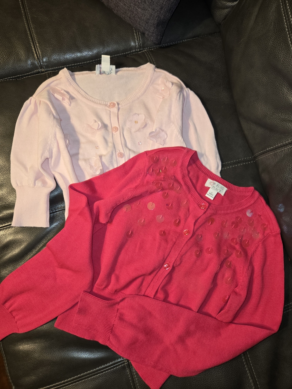 Children's Place, Girls Pink & Hot Pink Embellished Cardigan Set. Size 10-12.
